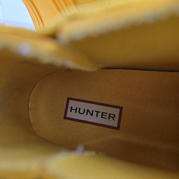 Hunter Ankle Rain Boots Womens 7 Original Chelsea Yellow Logo Gorpcore Dopamine - Picture 11 of 12
